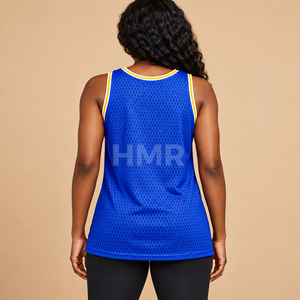 HMR Sorority Sisterhood Royal <b>Blue</b> <b>Mesh</b> Basketball Jersey Sleeveless Round Neck Breathable Tank <b>Top</b> Solid Color - Product Image 4