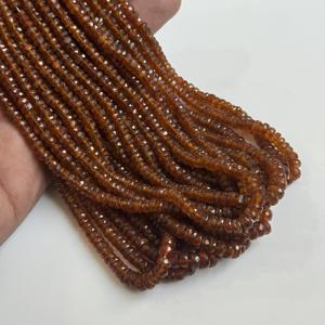 Perles de kyanite orange naturelle facettées en forme de rondelle, pierres précieuses de haute qualité, perles de kyanite en vrac pour la fabrication de bijoux, vente en gros - Product Image 1