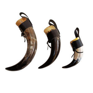 Premium Handcrafted Engraved Viking <b>Drinking</b> Horn Authentic Buffalo Horn <b>Stand</b> Polished Technique Eco-Friendly Animal Specialty - Product Image 3