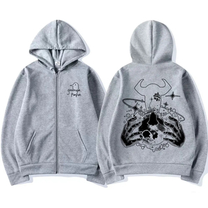 เสื้อฮู้ดซิปผู้หญิงสีดำสไตล์พังก์พิมพ์ลายการ์ตูนนกฮูก แขนยาว ผ้าถักนิตติ้ง คอตตอน ไม่หดตัว จาก Mego Industry - Product Image 6