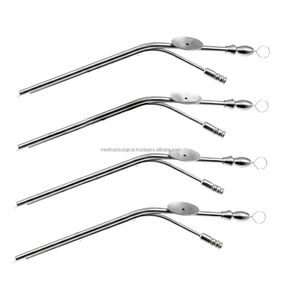 Irrigador de succión ENT de 5.5 pulgadas, angulado, 8 x 12 Fr, instrumento quirúrgico de alta calidad, irrigador de succión para oído, tubo de succión para irrigación - Product Image 2