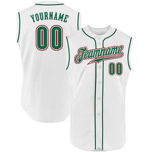 Maillot de baseball professionnel blanc et vert pour équipe, tissu anti-humidité, tailles personnalisées XS-7XL, fournisseur OEM - Product Image 1