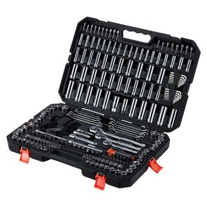 253-Piece Auto Repair <b>Tool</b> <b>Set</b> <b>Mechanics</b> Kit 1/4\" 3/8\" 1/2\" Drive SAE Metric Socket Screwdriver for Vehicle Maintenance - Product Image 1