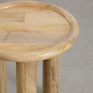 Vandana Terra Arista <b>Round</b> <b>side</b> <b>table</b> in mango wood Obiora - Product Image 3