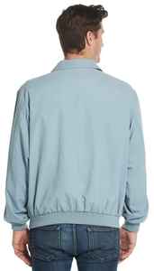 Blouson bomber bleu clair pour homme, col montant, fermeture éclair, coupe-vent, décontracté, pour l'automne, coupe classique, polyester, couleur unie - Product Image 5