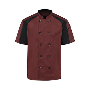 Chaqueta de Chef Profesional de Manga Corta MANGOES FASHION, Poliéster, Algodón, Nailon, Color Personalizado, Azul Oscuro, Uniforme para Restaurante y Bar - Product Image 1
