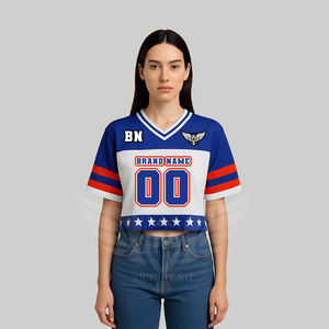 Camiseta de Fútbol Personalizada con Nombre y Número, Estilo Crop Top, Ropa Urbana de Verano, Estilo Hip Hop - Product Image 5