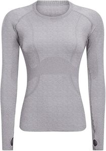 Camiseta de Yoga de Manga Larga Reversible y Resistente a las Arrugas para Mujer, Fabricante Personalizado OEM ODM, Ropa Deportiva de Compresión para Gimnasio - Product Image 4