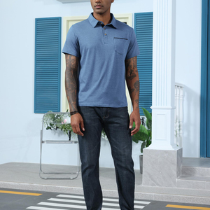 Quick Drying Mens Polo Shirts Breathable Cotton <b>Blend</b> Fabric Polo For Men Active Lifestyle Sportswear High Performance Gear - Product Image 5