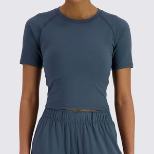 Ropa de Gimnasio para Mujer, Camiseta Corta de Alta Compresión para Verano, Camiseta Corta Deportiva de Moda para Gimnasio al Aire Libre - Product Image 5