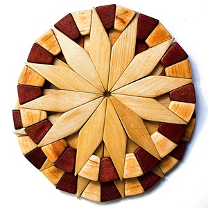 Juego de Salvamanteles Redondos Minimalistas de Madera de Mango Rubio Natural al por Mayor - Product Image 4