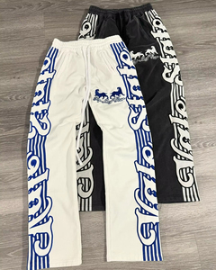 Custom Printed Canvas Winter Sweatpants Solid Screen Printed <b>Trousers</b> <b>Elastic</b> <b>Waist</b> Jogger Flared Hip Hop Stacked Plus Size OEM - Product Image 5