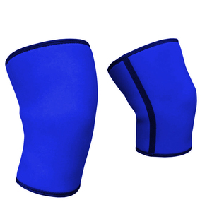 Genouillère élastique bleue en nylon de couleur unie avec support - Product Image 2