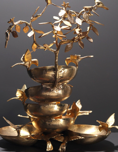 Meilleur Bain d'oiseaux de 2026 pour un jardin élégant et respectueux des oiseaux, Bain d'oiseaux en métal, Bol en aluminium couleur laiton antique, Fait main - Product Image 4