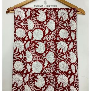 Tela de Algodón Cambray Estampada a Bloques 60x60, Tela de Algodón con Estampado Tradicional Jaipuri - Product Image 2