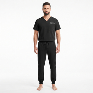 Ensemble de vêtements médicaux pour hommes sur mesure, coton et élasthanne, pantalon de jogging, uniforme d'infirmière, vêtements de travail pour hôpital et soins de santé - Product Image 5