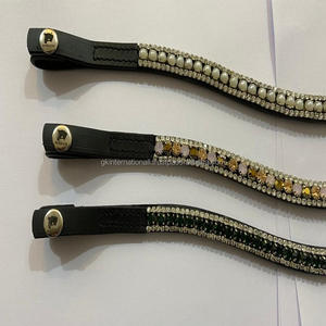 สายคาดคิ้วหนังสีดำแบบ3แถวทำจากไข่มุกไข่มุกเม็ดเงางามเป็นประกาย - Product Image 4