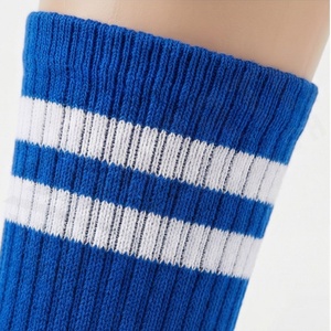 Blue Crew <b>Socks</b> With White Stripes Breathable Athletic Basketball <b>Socks</b> For Adults - Product Image 4