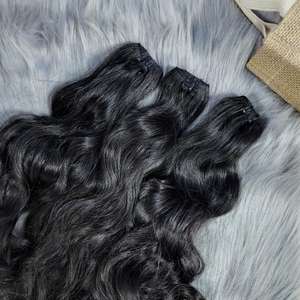 100% cheveux humains vietnamiens bruts vague naturelle couleur noire doux soyeux paquet avec dentelle HD superbe qualité expédition rapide dans le monde entier - Product Image 1