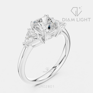 Bague de fiançailles moderne pour femme en or blanc 14 carats avec diamant de laboratoire taille coussin certifié IGI 2,00 carats, couleur F+, clarté VS+ - Product Image 2