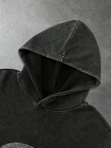 Sweat à capuche oversize pour homme, streetwear décontracté, vêtement de sport, épaules tombantes, pull épais, hiver, mode personnalisée, OEM, prix de gros - Product Image 2