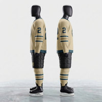 Ensemble d'uniformes de hockey sur glace personnalisés de qualité supérieure, broderie 3D, respirant, séchage rapide, écologique, unisexe, extensible dans quatre directions