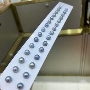 Boucles d'oreilles en perles d'eau douce blanches de 6-7 mm en gros avec argent S925, forte brillance et presque parfaites pour la création de bijoux DIY féminins - Product Image 3