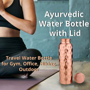 Botella de Agua Portátil de Cobre Puro Ecológica con Diseño Moderno para el Hogar, Gimnasio, Yoga y Uso al Aire Libre - Product Image 3