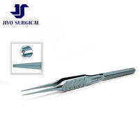 Pinces de suture microchirurgicales D&K Castroviejo de 4 1/2 pouces, tiges droites en titane, 0,12 mm, 1x2 dents, plateformes de ligature de 6,0 mm