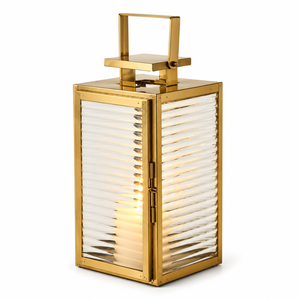 High Quality Vintage Obelisk Glass Candle Holder Elegant Antique <b>Brass</b> Finish Metal <b>Lantern</b> for Ramadan Festival Garden & Patio - Product Image 4
