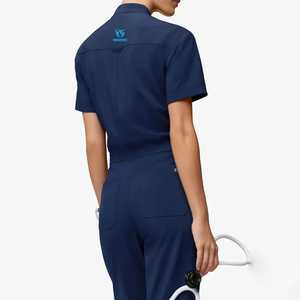 Pantalones Rectos Unisex de Alta Calidad en Satén de Algodón, Color Verde Musgo, Azul Marino, Azul Real, Negro y Blanco, Elásticos, para Enfermeros de Hospital - Product Image 5