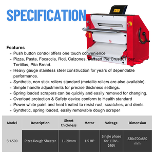 เครื่องทำแป้งพิซซ่าอัตโนมัติประสิทธิภาพสูง อุปกรณ์เบเกอรี่สำหรับผู้จัดจำหน่ายพิซซ่า - Product Image 2