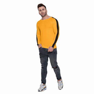 T-shirt basique à manches longues pour homme, logo personnalisé, 100 % coton, vêtement décontracté, t-shirt à marque privée, t-shirt pour tous les jours, coupe classique - Product Image 5