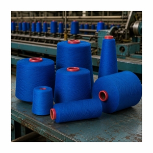 Fil de coton bleu, filé à anneaux, absorbant l'humidité, recyclable, 20s/1 pour le tissage textile, qualité supérieure, fabriqué en Inde, prix compétitif - Product Image 1
