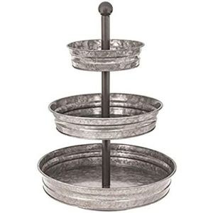 Wholesale Industrial Metal <b>3</b> Tiered Tray <b>Cake</b> <b>Stand</b> Galvanized <b>Tier</b> Tray Pastry Dessert Display Organizer Home Decor Hospitality - Product Image 1