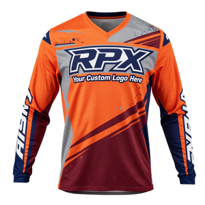 Jersey de Motocross Transpirable con Estampado, Antiarrugas, de Secado Rápido, Poliéster Ligero, para Adultos, Verano, Ciclismo de Montaña - Product Image 1