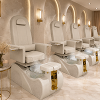 Kursi Spa Pedikur Lampu LED Kontrol Jarak Jauh Fungsi Pijat Fungsi Uap Bak Mandi Kaki Kaca untuk Salon Pedikur