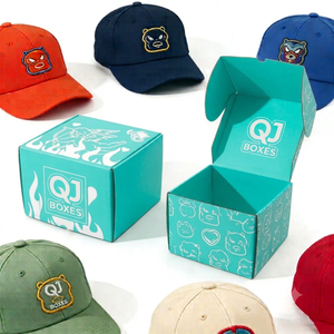 QJ <b>Box</b> Vintage Baseball Cap <b>Box</b> Luxury Stackable <b>Hat</b> Packaging Eco Recyclable Cardboard Matte Finish Shockproof Embossing Sponge - Product Image 3