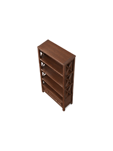 Librería Tradicional de Madera con 4 Estantes y Cajón, Mueble Independiente para Oficina en Casa, Recibidor, para Escritorio Pequeño - Product Image 2