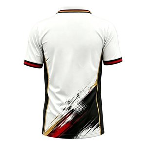 Germany Men's Black Polo Shirt Short Sleeve Digital Printed Sporty Design Breathable Polyester Woven Front Logo - Product Image 3