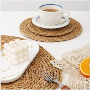 Private Label Rattan Charger <b>Plate</b> Handwoven Eco-Friendly Table <b>Mat</b> for Restaurant & Hotel Supplies - Product Image 2