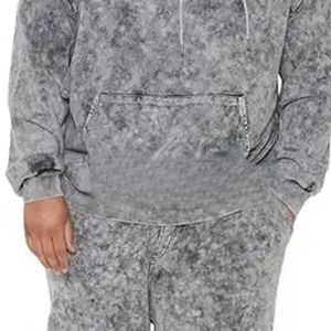 Grey Custom Vintage Sun Faded Hoodie and <b>Sweatpants</b> <b>Set</b> Washed Relaxed Two Piece Casual Streetwear Sweat Suit - Product Image 4