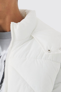 Hot Selling 100% Polyester Winter Solid Quilted <b>Puffer</b> <b>Jacket</b> <b>White</b> Windproof Waterproof Breathable Custom Hooded Unisex <b>Jackets</b> - Product Image 4