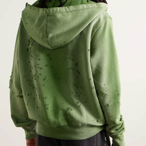 Sudadera con Capucha para Hombre, Estilo Desgastado, con Bordado de Hilo Satinado, Algodón Grueso - Product Image 4