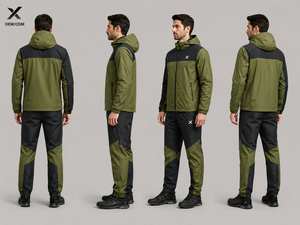 Ensemble coupe-vent à capuche pour homme X Sports City, style sportif, polyester, fermeture éclair, pour l'automne, idéal pour les activités de plein air et l'aventure - Product Image 2