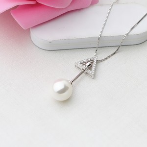 Ensemble de collier avec pendentif triangle en argent S925 avec plateau vide, bijoux pour femmes, accessoires de bricolage, incrusté de 379 petits arbres avec chaîne fantaisie - Product Image 2