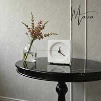 Horloge de table/bureau en marbre de quartz TCE Luxury Art Déco, décoration d'intérieur haut de gamme, horloge élégante pour salon, bureau, hôtel, artisanat d'intérieur élégant