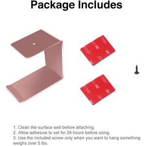 Gancio per Cuffie da Scrivania in Alluminio con Adesivo Forte, Rosa - Supporta fino a 2,2 kg - Product Image 2