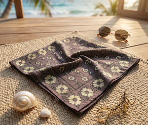 Pañuelo bandana bohemio de moda, suave de algodón, cuadrado, hecho a mano con estampado de bloques, pañuelo de algodón floral bohemio para mujer - Product Image 5
