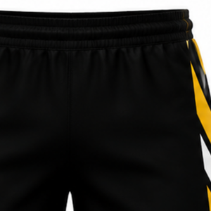 Shorts de volley-ball noir et jaune, bas de tenue pour sports d'équipe, uniforme de match, vêtements d'entraînement légers pour joueurs - Product Image 4